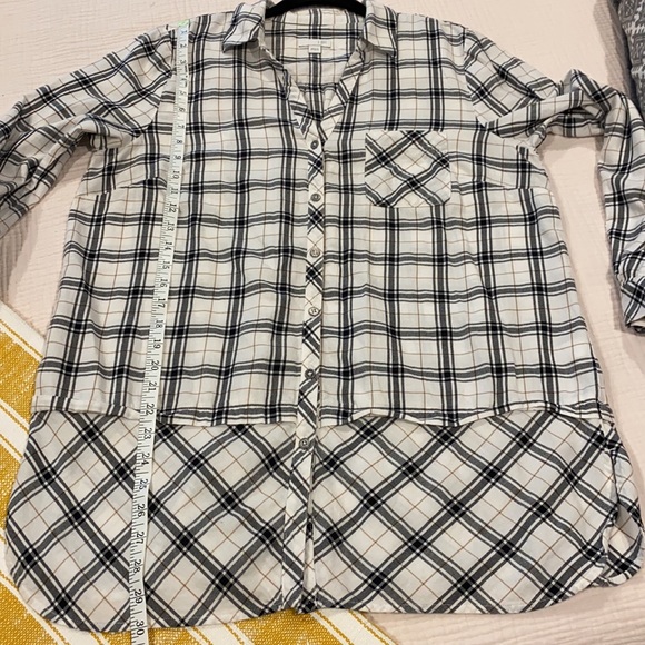 J Jill Mixed Plaid Flannel Button Down Tunic EUC - Picture 12 of 14